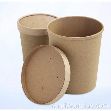 Cajas redondas de papel kraft para sopa